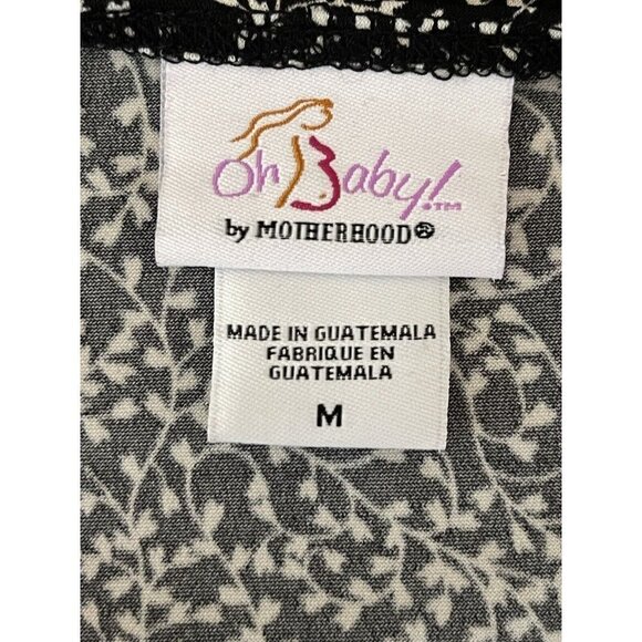 Oh Baby! Motherhood Maternity M Long Slv Empire Waist Surplice Top Black Stretch - Picture 7 of 9